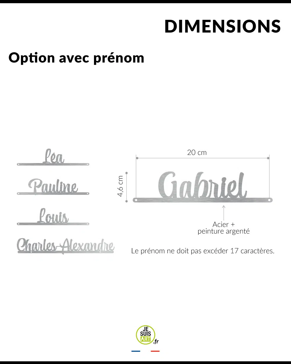 Prénom_enfant_One-Line_white_peinture_argenté_2